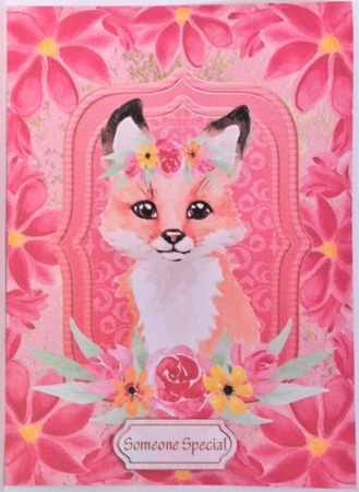 Large floral fox topper by Hazel Underwood