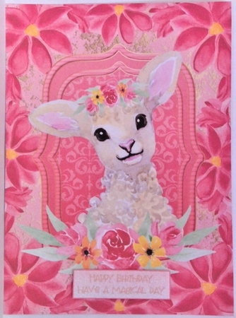 Large floral lamb topper by Hazel Underwood