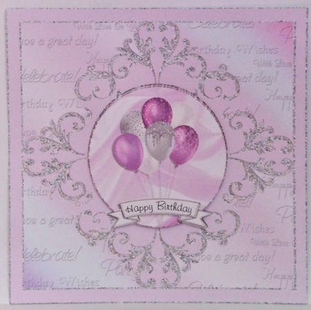 Birthday Balloons Card Front - 18th to 50th by Hazel Underwood