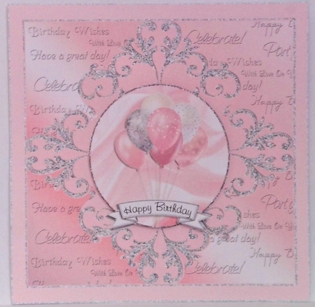 Birthday Balloons Card Front - 60th to 100th by Hazel Underwood