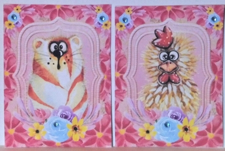 4 Floral cartoon animal toppers 1 by Hazel Underwood