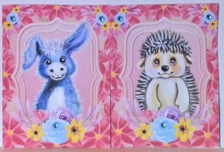 4 Floral cartoon animal toppers 2 by Hazel Underwood