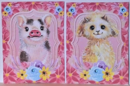 4 Floral cartoon animal toppers 2 by Hazel Underwood