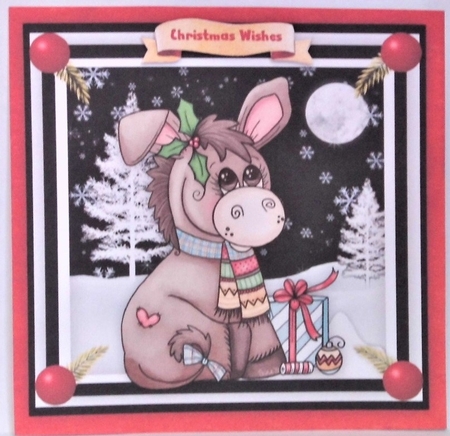 Dilly Donkeys  Christmas Scarf by Hazel Underwood
