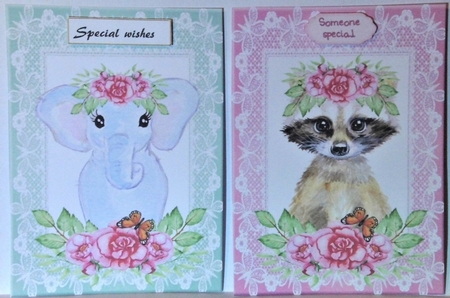 2 Floral animal card fronts 7 by Hazel Underwood