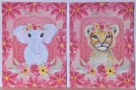 4 Floral animal toppers 1 by Hazel Underwood