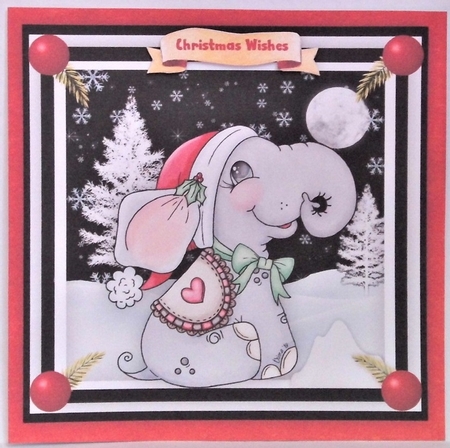6, Christmas Animal Card Fronts,  by Hazel Underwood