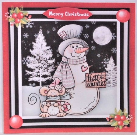 6, Christmas Animal Card Fronts,  by Hazel Underwood