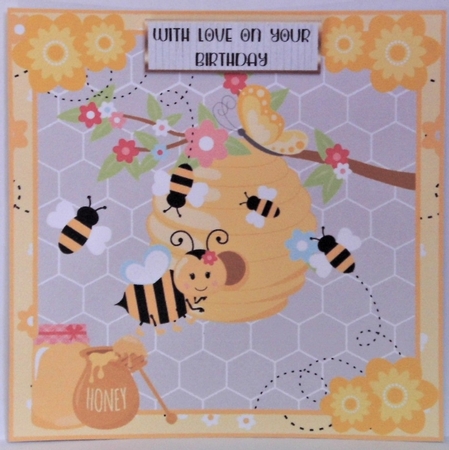 3 Floral bee card front/toppers by Hazel Underwood