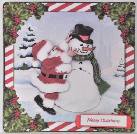 Santa Helping Frosty Out by Hazel Underwood