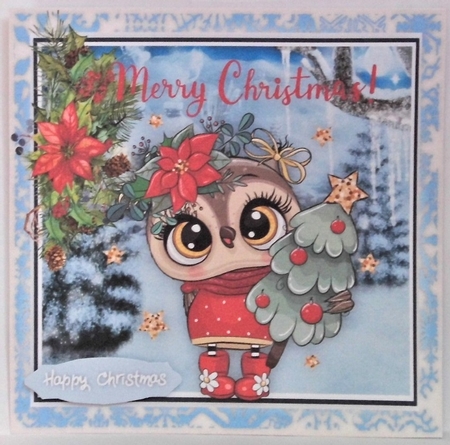Merry Christmas Owl  by Hazel Underwood