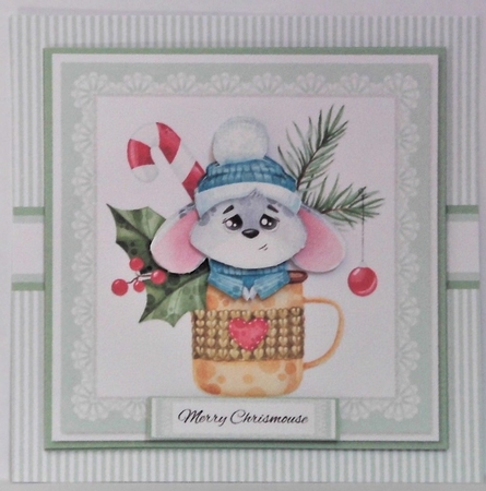 Merry Chrismouse Teacup Topper by Hazel Underwood
