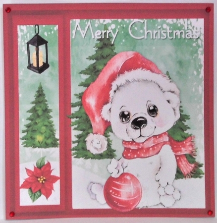 Cute Pup In Santa Hat by Hazel Underwood