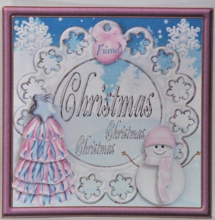 Snowman and tree by Hazel Underwood