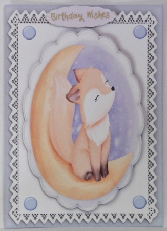 Cute  Fox on the Moon  by Hazel Underwood
