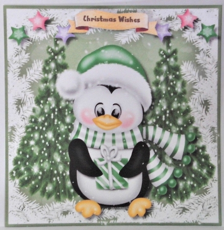 Penguin in a Green Scarf by Hazel Underwood