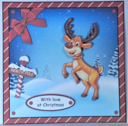 Christmas happy reindeer (Red) by Hazel Underwood