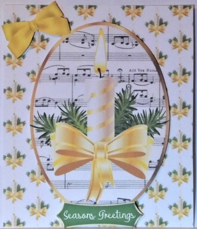 gold candles with bows backing paper by Hazel Underwood