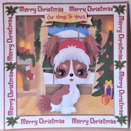 Pup in a Christmas Hat by Hazel Underwood