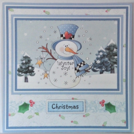 Snowman winter joy 7x5x7x5 card by Hazel Underwood