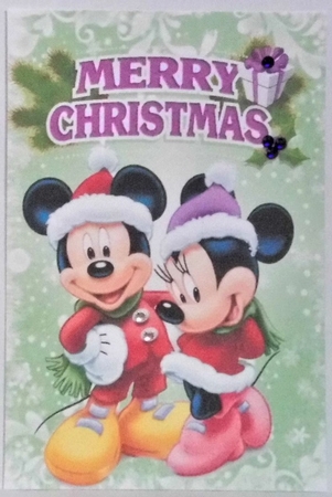 Purple snowflake frame with mickey and minnie A5 by Hazel Underwood