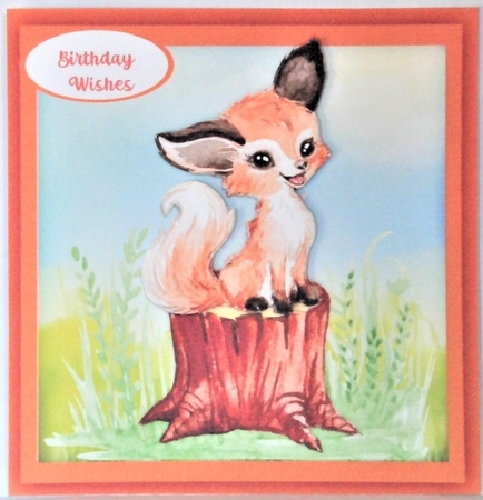 Gorgeous Fox on a Stump  by Hazel Underwood
