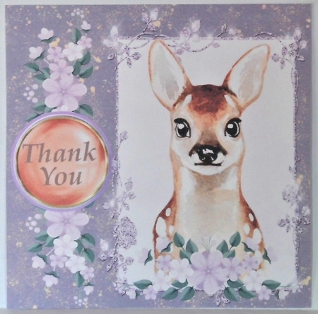 3 Lilac deer card fronts/toppers by Hazel Underwood