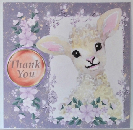 3 Lilac lamb card fronts/toppers by Hazel Underwood
