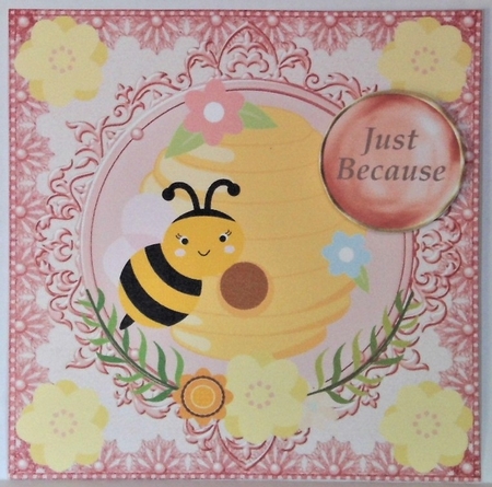 3 Orange framed bee card fronts/toppers by Hazel Underwood
