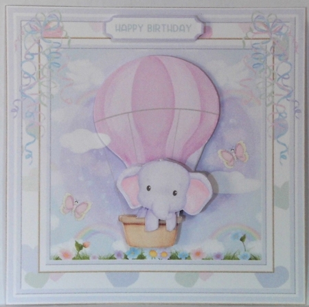 Cute Elephant Watercolour Decoupage Topper 1 by Hazel Underwood