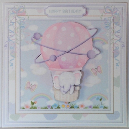 Cute Elephant Watercolour Decoupage Topper  by Hazel Underwood