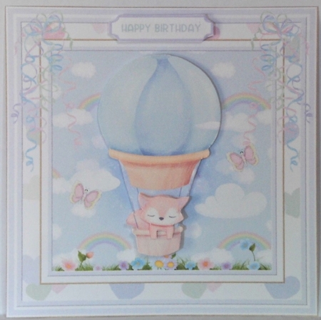 Cute Baby Fox Watercolour Decoupage Topper  by Hazel Underwood