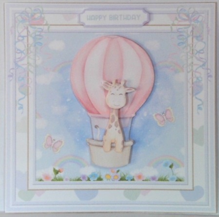 Cute Giraffe Watercolour Decoupage Topper  by Hazel Underwood