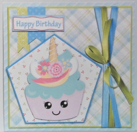 Unicorn Cupcake 7.5 Inch Card Front, Insert & Extra Sentiments by Hazel Underwood
