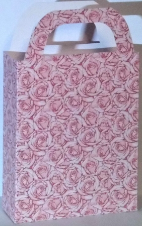 Dark pink roses gift bag by Hazel Underwood