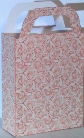 Salmon roses gift bag by Hazel Underwood