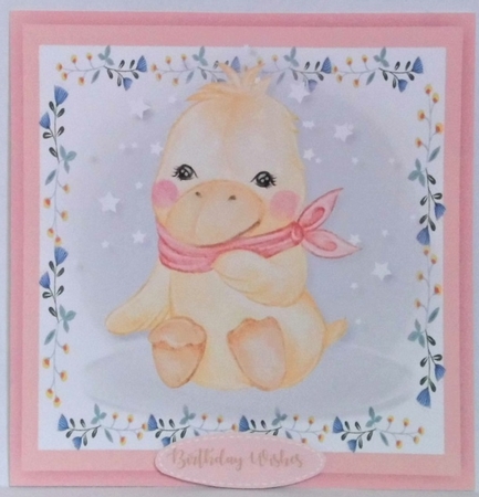 Duckling in a Flower Frame  by Hazel Underwood