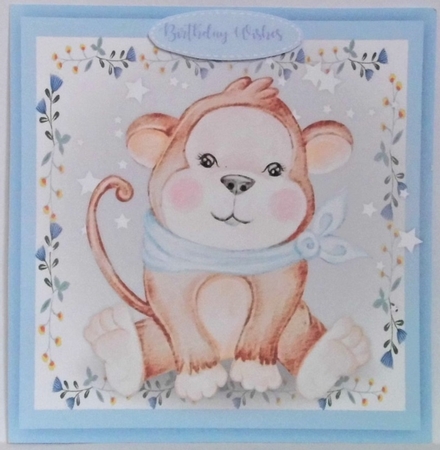 Monkey  in a Flower Frame  by Hazel Underwood