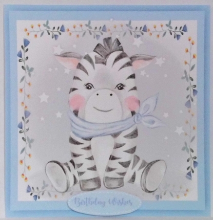 Zebra  in a Flower Frame  by Hazel Underwood