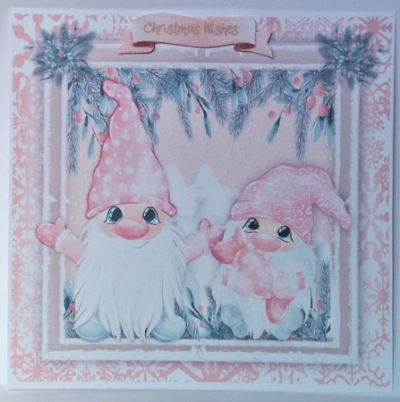 Cute Pink Christmas Gnomes  by Hazel Underwood