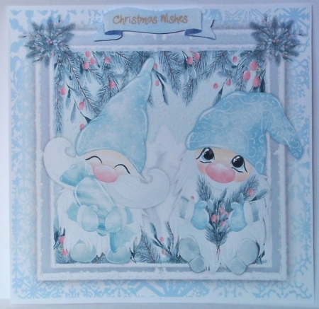 Cute Blue Christmas Gnomes  by Hazel Underwood