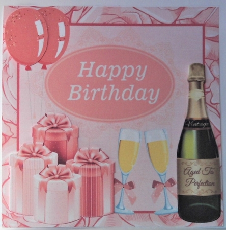 Pink Birthday card front by Hazel Underwood