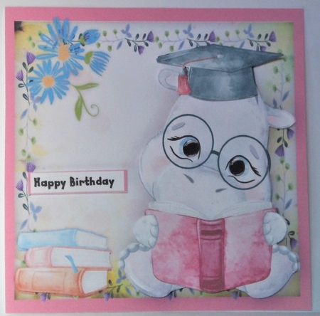 Back To School .Hippo by Hazel Underwood