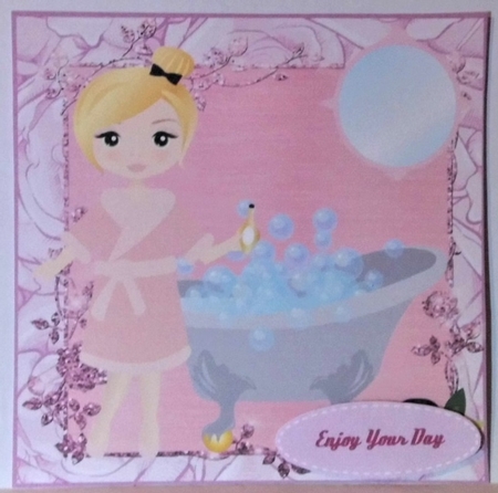3 Pink pamper card fronts/toppers by Hazel Underwood
