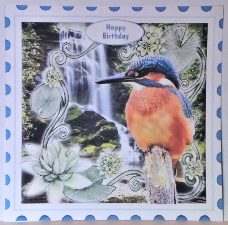 Kingfisher and Waterfall Birthday/Retirement by Hazel Underwood