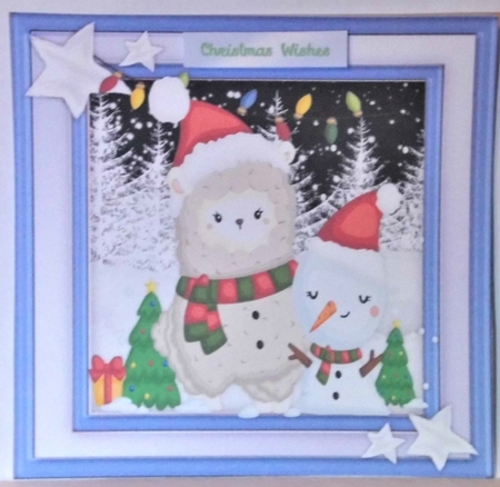 Cute Llama and Snowman by Hazel Underwood