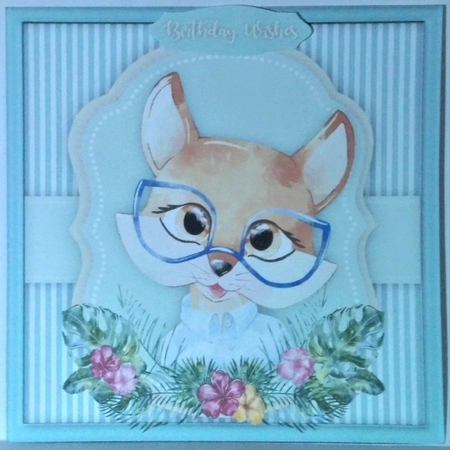  6 lovely card fronts , Pups in a Flowers Frame Cute  by Hazel Underwood