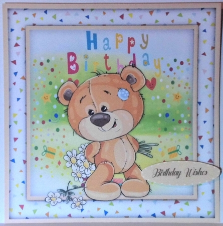 Teddy With Flowers by Hazel Underwood