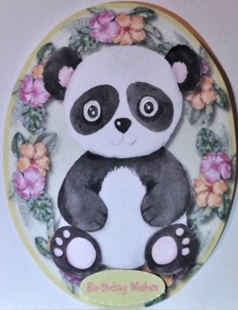 Panda in a Oval Frame   by Hazel Underwood