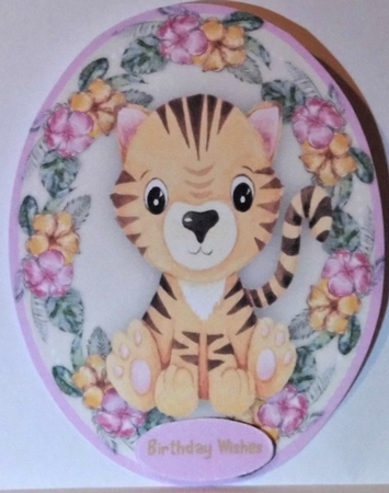 Tiger in a Oval Frame   by Hazel Underwood